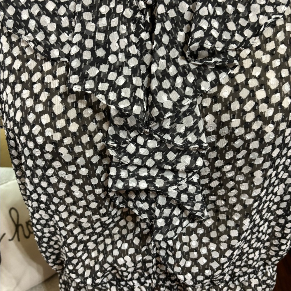 Lane Bryant Black-and-white Polkadot Ruffled Blouse - Picture 4 of 7